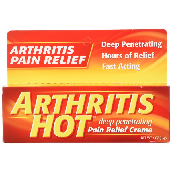 Arthritis Hot Penetrating Pain Relief Creme 3 oz., Fast Acting Creme With Menthol 10% (Pack of 6)