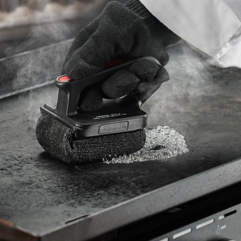 Chef Master Bristle Free Grill Brush Powered by ScrubDaddy, Steam