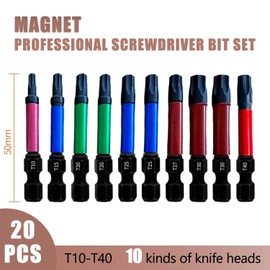 FFDHWU 20 Pieces of Screwdriver Bits, Screwdriver Accessories, Repair Tools, Suitable for Furniture Repair, Car Repair, Assembly Disassembly, Electrician Repair, Electrical Appliance Repair