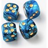 Levarage 0033 4 Dice Blue Marble 0.55 inch Square Dice