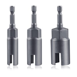 SPEEDWOX 3PCS Power Wing Nut Driver Set 12mm 15mm 18mm Wing Nut Driver Bit 1/4" Hex Shank Nut Driver Power Wing Nut Drill Bit Socket Tool Drive Kit For Hook Bolt Screws Installation, Wire Twisting