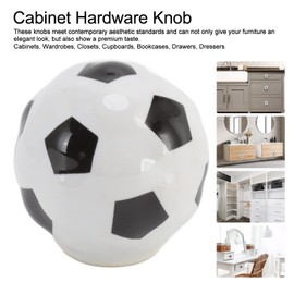 3 Set Football Cabinet Knobs Ball Sports Theme Single Hole Ceramic Drawer Handle Pulls for Cupboard Wardrobe