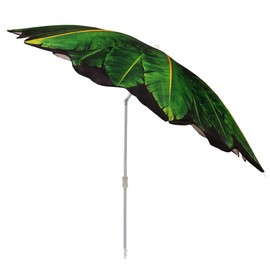 Bayside21 6.5ft Outdoor Beach Umbrella with Tilt,Sand Anchor and UV50+ Sun Protection, Lightweight & Portable, Perfect for Beach, Camping, Sports, Pool,Gardens and Balcony, Banana Leaf