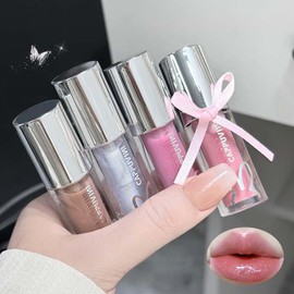 Petansy 4pcs Shimmer Bomb Lip Gloss, Lip Tint Infused With Vitamin E, Moisturizing | Sparkle | Long Lasting | Hyaluronic Acid | High Shine | Crushed Diamonds, Gift Makeup For Girls