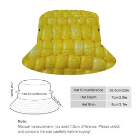 Bucket Hat for Men Women Funny Food Summer Beach Fishing Packable Outdoor Sun Fisherman Hat Fashion Retro, Style19, One Size