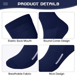 Haysandy 12 Pairs Youth Baseball Socks Bulk Football Softball Socks for Girls Kids Youth Adults Team Athletic Soccer Sport(Navy Blue,M)