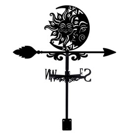 SUPERDANT Sun and Moon Weathervanes Sun And Moon Totems Weather Vane for Roof Mount Metal Weathervane Wind Direction Indicators Weather Vanes For Yard Outdoor Farm Barn Sheds Garden Patio Decoration