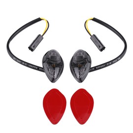 2 Pcs Motorcycle LED Turn Signals Light Kit, Eye Shape Flush Amber Front Rear Turn Signal Light Assembly for Honda Grom 2014-2016