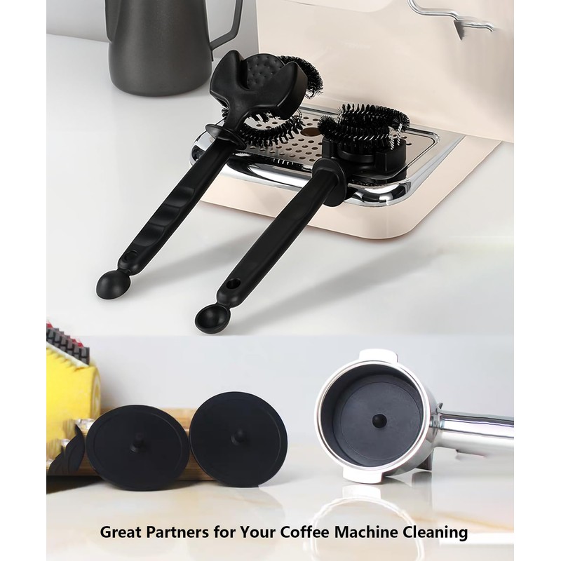 Cleaning Brush Set for Espresso Machines with Portafilter Cleaning Disc