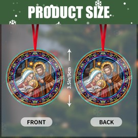 Christmas Tree Ornaments 2024-2D Hanging Ornament for Christmas Tree Decorations, for Women, Family, Friends - Jesus Birth Holy Night Ornament, Decor for Home and Holidays (G)