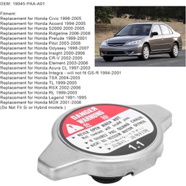 Tapa del radiador de refrigeración del coche 19045? PAA? A01 Reemplazo de reparación de modificación de la tapa del radiador de refrigeración para Civic 1998-2005 para Accord