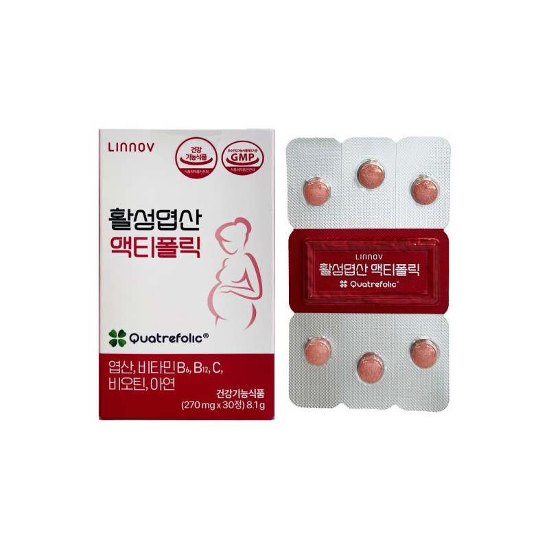 Renovue 활성엽산 액티폴릭 270mg x 30정 1개 / 써클 Active
