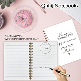 Qnhij Never Forget the Difference You Make Spiral Notebook 5.5x8.3, Retirement Farewell Going Away Gifts for Coworkers Boss Journal, Appreciation Gifts for Colleague Journal