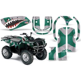 AMR Racing ATV Graphics kit Sticker Decal Compatible with Yamaha Grizzly 660 2002-2008 - P-40 Warhawk Green