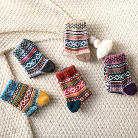 Pleneal 5 Pack Thick Soft Winter Boot Socks for Women - Warm Wool Socks