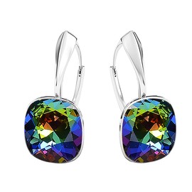 Hanging Earrings Silver 925 Rattle Clasp – Fashion Jewellery Earrings Real Silver for Women and Girls – Drop Earrings Ideal for Gifts for Women, Sterling Silver, Crystal