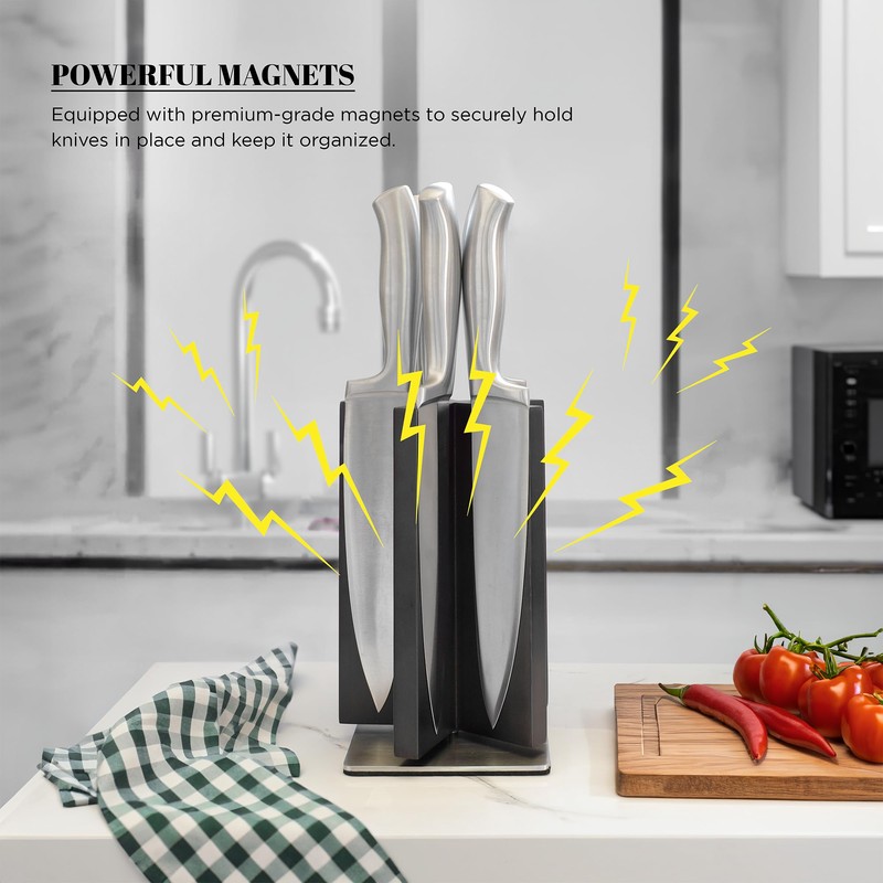 SPIN & SLICE Rotating Magnetic Knife Block