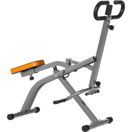 NAYSAYE Squat Assist Trainer, Squat Machines Bands LCD Display, Rowing Machine with Adjustable Resistance, 265LBS Loading Capacity Foldable Exercise Trainer for Home Office,Grey and Orange