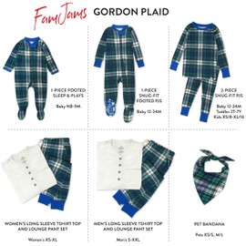 HonestBaby Family Matching Holiday Pajamas Organic Cotton for Men, Women, Kids, Toddlers, Baby Boys, Girls, Unisex Pets, Gordon Plaid, 3-6 Months