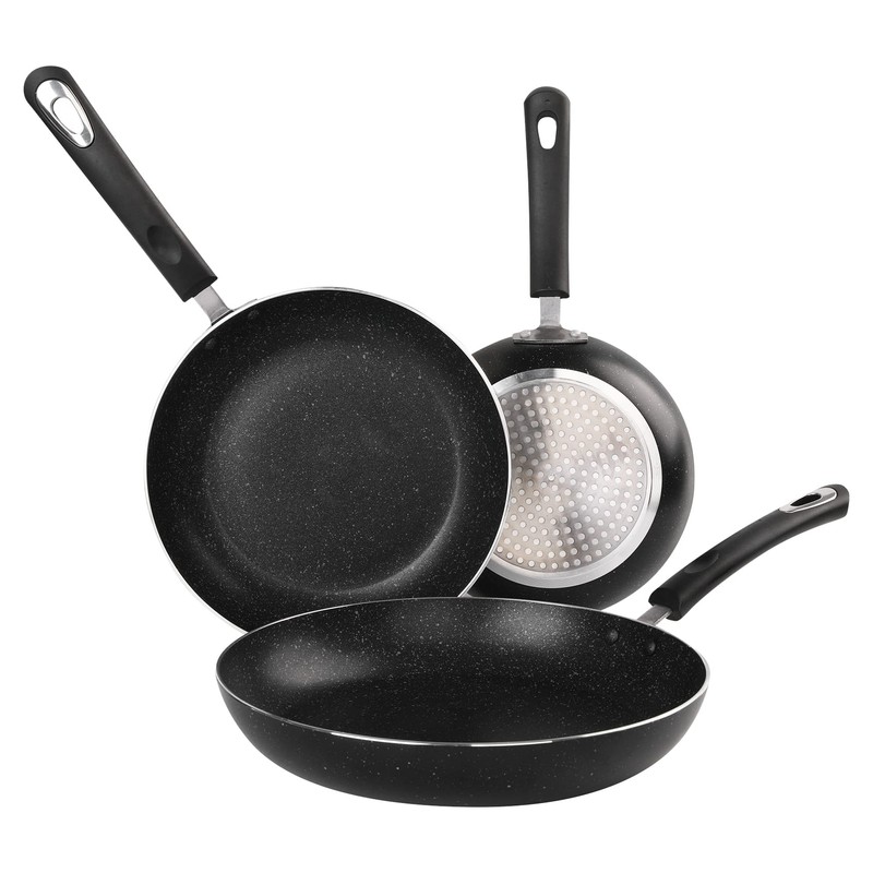 HooJay Nonstick Frying Pan Set-3-Pieces Skillet Set Induction Compatible,8 Inch,9.5