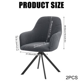 Aicharynic Stuhlhussen 2er Set, Stretch Stuhlbezug mit Armlehne, Abnehmbare Schonbezug Waschbar Hussen für Stühle für Esszimmer, Restaurant, Bürostuhl Universal, Dunkelgrau