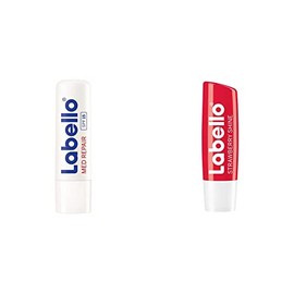 LABELLO Bálsamo Labial Humectante Fps 15 Med Repair, color Med, 4.8 gram, pack ofpaquete de  Fresa, color Fresa, 4.8 gram, pack ofpaquete de          