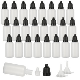 SENENQU 100 Pack 20ml Plastic Dropper Bottles, Translucent Squeeze Bottles with Caps & Funnels, Empty Squeezable Eye Liquid Bottles for Paint Sample Essential Oil Liquid