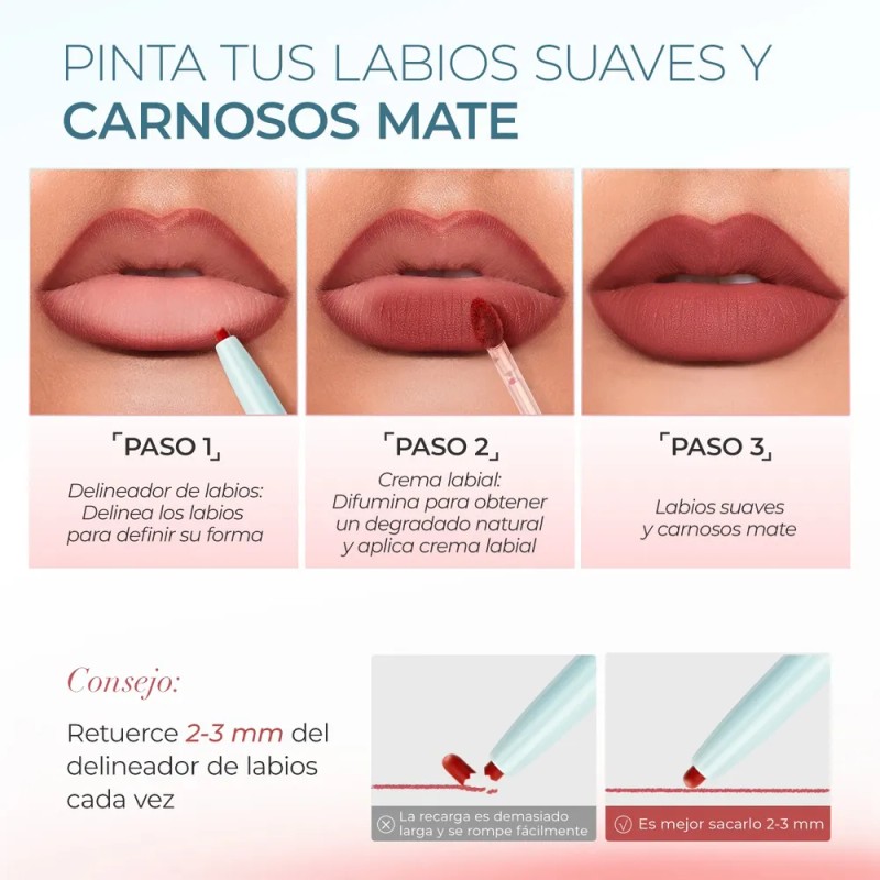 Sace Lady Delineador De Labios 2 En 1 Mate Suave