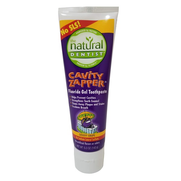 Natural Dentist (The) Oral Care for Kids Cavity Zapper Fluoride Gel Toothpaste, Grape 5 oz. (a) - 2pc