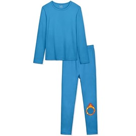 VZV Girls Thermal Underwear Set Kids Thermal Set Fleece Lined Kids Base Layer Long Johns Top and Bottom for Winter Teal