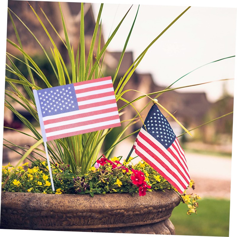 Sosoport Usa Flags 100pcs Handheld Flags Rainproof Fade-resistant Ideal for