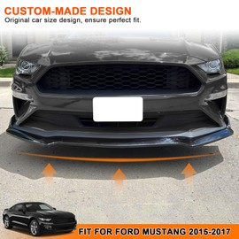 Car Front Bumper Lip Compatible with Ford Mustang 2015 2016 2017,ABS Front Spoiler Splitter Lip,Glossy Black Car Body Kit Spoiler Chin
