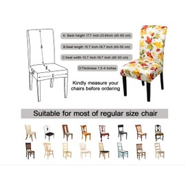 Kuyuayee Fall Chair Covers for Dining Room Set of 4 Autumn Maple Leaf Dining Chair Protectors 4 Pcs Stretch Removable Washable Chair Slipcovers 4 Pack for Thanksgiving Home and Party Decor