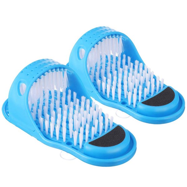 LUITON 2 Pack Foot Scrubber Massager Scrub Feet Cleaner Washer Brush for Shower Spa Massage Floor Slipper for Exfoliating Cleaning Foot