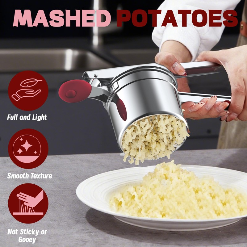 Minteem Large 15oz Potato Ricer, Heavy Duty Stainless Steel Potato