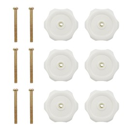 ACOSIY 6 Pack RV Window Knob Replacement for Vent, 2.25" Diameter RV Window Crank Handle with 1" Shaft, Plastic Knobs Vent Crank Hardware Set for Travel Trailer Motorhome Camper (White)