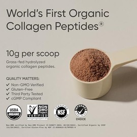 Sports Research® Organic Collagen Peptides Powder, 16.93oz (Dark Chocolate) | 10g Grass-Fed Collagen,10g Protein, 18 Amino Acids, Healthy Hair, Skin &