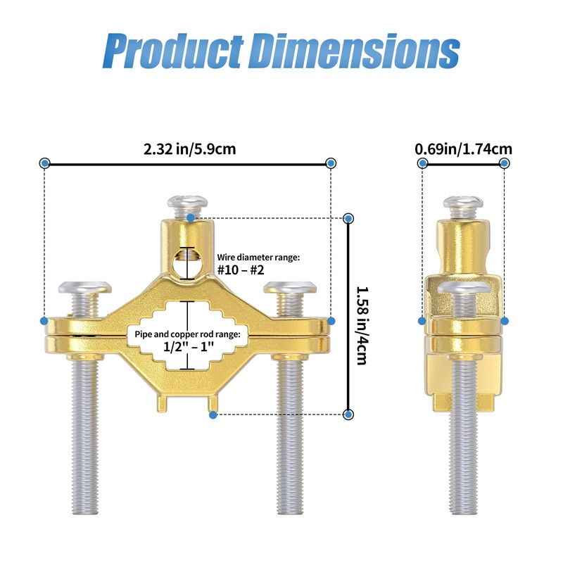 LUBIYACK 4PCS Non-standard grounding clamp, 1/2-1 conduit fitting, for connecting