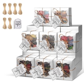 KPOSIYA 60 Pcs Silver Bakery Boxes with Window Individual Cupcake Boxes 4x4x2.5 Inches Cookie Boxes Kraft Paper Silver Gift Box for Pastries, Cookies, Pie, Donuts, Macaroon