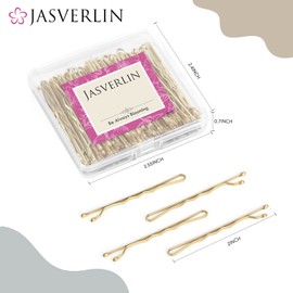 JASVERLIN Bobby Pins Blonde Hair Gold Hair Pins Decorative Premium Secure Firm Hold Hairpins Clips Bulk for Women Long Thick Hair Accessories 2 inch 100pcs