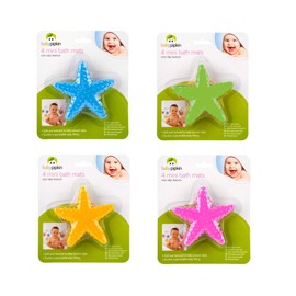 Non Slip Baby Bath Mats With Suction Pads Pack Of 16 Mini Child Safety Anti Slip Shower Mats Flower, Star, Foot, Star Fish (Star Fish)