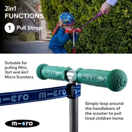 Micro Scooters | Eco Pull and Carry Strap | Scooter Accessories | Handlebar Reins | Pull Along | Boys & Girls | 83cm | Blue