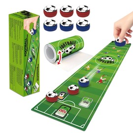 YANGUN Tabletop Curling Game, Indoor Table Top Games Roll-Up Design, Roll-Up Design Family Board Games, Bowling Tabletop Curling Game for Kids and Adults Indoor Outdoor Travel, Ages 4+ (Football)