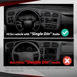 CROSSDESIGN Dashboard Cap Cover Radio Bezel Trim Compatible with 1998 1999 2000 2001 2002 2003 2004 Blazer S10 Jimmy Sonoma Dark Gray Dash Trim Not Fit Double Din