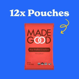 MadeGood Organic Pizza Puff Star Crackers 8.4 oz (Pack Of 4)