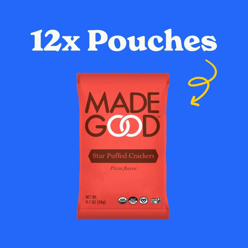 MadeGood Organic Pizza Puff Star Crackers 8.4 oz (Pack Of