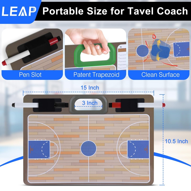 LEAP Coach Board for Basketball Premium Coaches Clipboard | Double-Sided