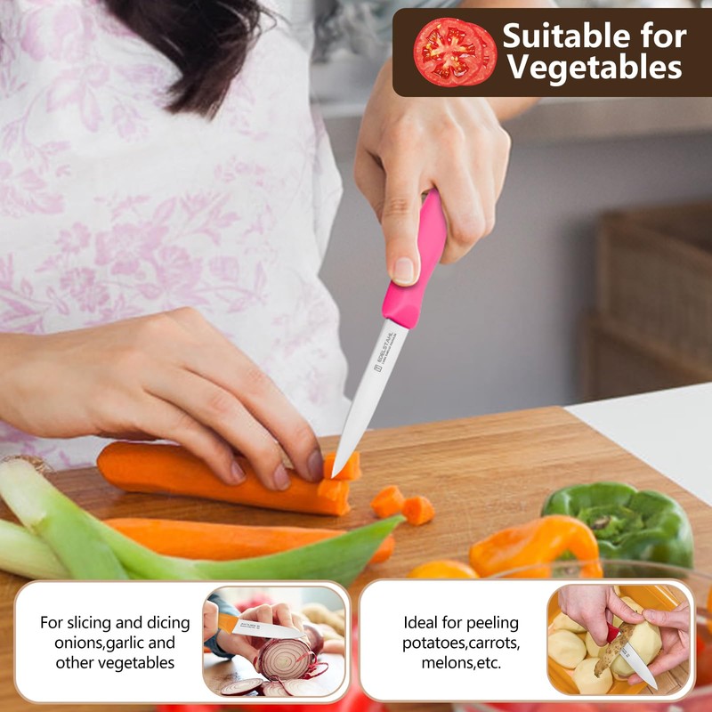 targzier Paring Knives with Straight Edge,Spear Point,Stainless Steel Paring Knife