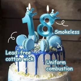 Blue Crown Birthday Candle 5, 5 Candles for Birthday Cakes,Number 5 Crown Candle,5th Birthday Candles Sparkle Decoration for Birthday Party Wedding Anniversary Celebration Supplies