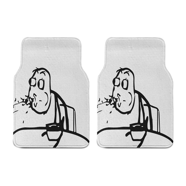 Ambesonne Humor Car Mat Set of 2, Weird Guy Meme